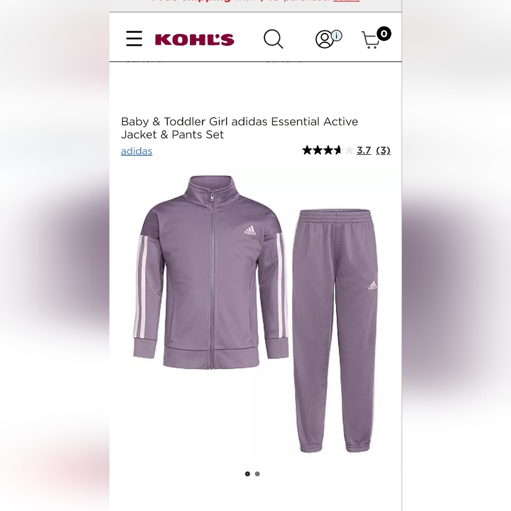 Small Girls Adidas Track Suit Size M